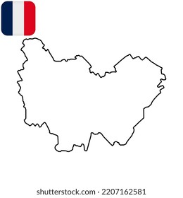 Bourgogne Franche Comte Map. Region of France. Vector illustration.