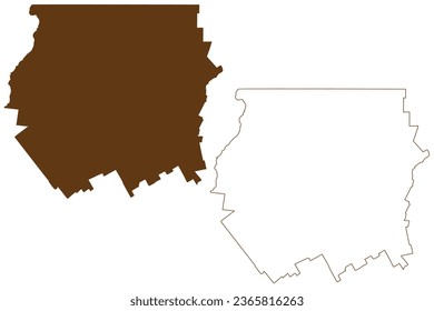 Bourke Shire (Commonwealth of Australia, New South Wales, NSW) map vector illustration, scribble sketch Bourke map