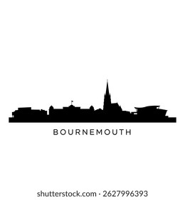 Bournemouth skyline vector with city silhouette, and England.
