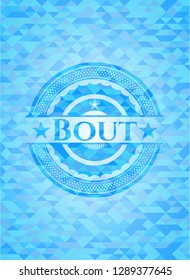 Bout realistic light blue mosaic emblem