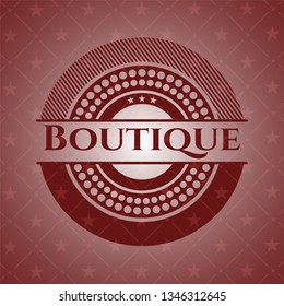 Boutique badge with red background