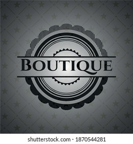 Emblema negro Boutique. Vintage. Ilustración vectorial. Detallado. 