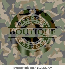 Boutique camouflaged emblem