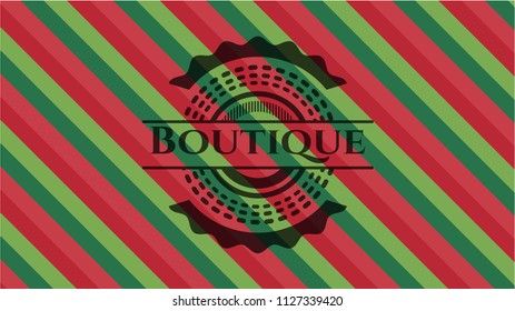 Boutique christmas colors emblem.