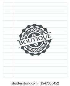 Boutique drawn with pencil strokes. Vector Illustration. Detailed.