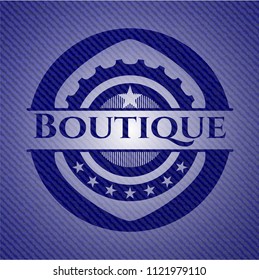 Boutique emblem with jean texture