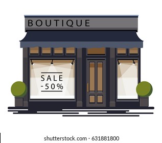 Boutique facade. Illustration of a boutique in a flat style. Vector illustration Eps10 file