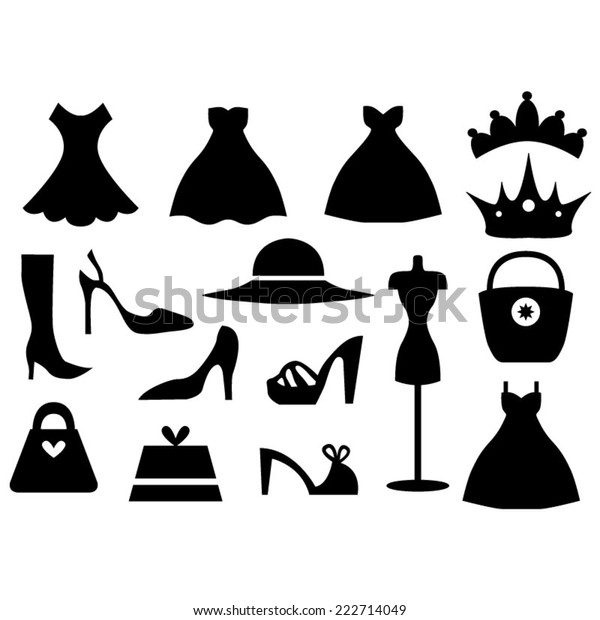 Boutique Fashion Theme Vector Silhouette Stock Vector (Royalty Free ...