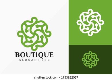 Boutique Floral Spa Logo Vector Design. Abstract emblem, designs concept, logos, logotype element for template.