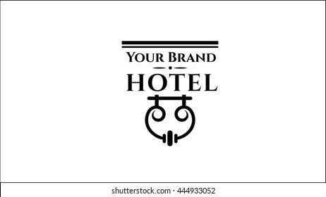 Boutique hotel vector logo template. Vintage stylish logo