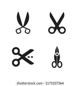 boutique icon. 4 boutique vector icons set. scissors icons for web and design about boutique theme