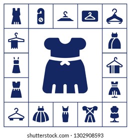 boutique icon set. 17 filled boutique icons.  Simple modern icons about  - Dress, Hanger, Clothing hanger, Mannequin