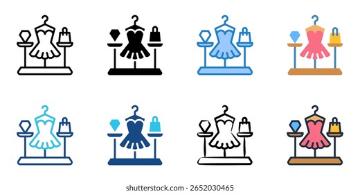 Boutique icon definir coleção de vários estilos 
