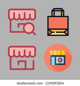 boutique icon set. vector set about store, shopping store and stores icons set.