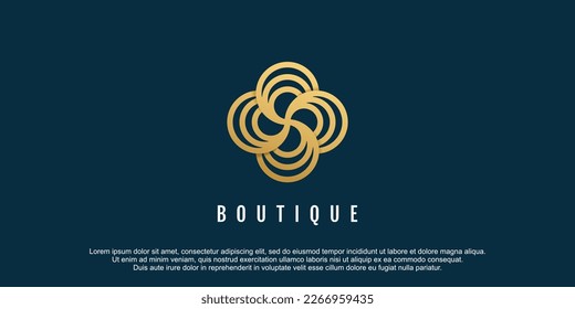 Boutique logo with creative and unique style concept premium vector