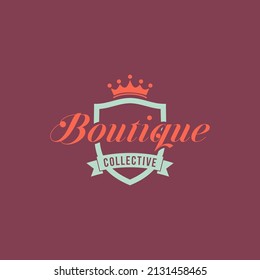 Boutique Logo Design Concept Template Vector for Fashion Business