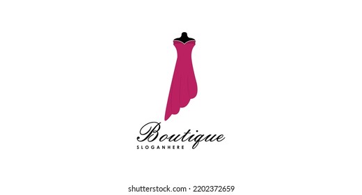 boutique logo design for designer with creative concept premium vector