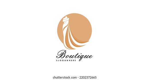 boutique logo design for designer with creative concept premium vector