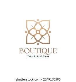 diseño de logotipo boutique con flor