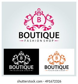 Boutique logo design template ,Elements for the brand identity ,Vector illustration