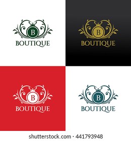 Boutique logo design template ,Luxury logo design concept ,Vector illustration