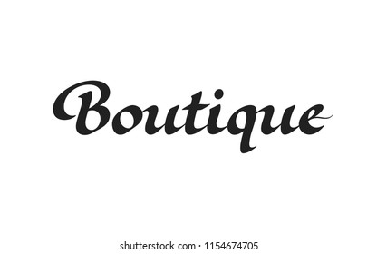 Boutique logo design. Vector sign lettering. Logotype calligraphy