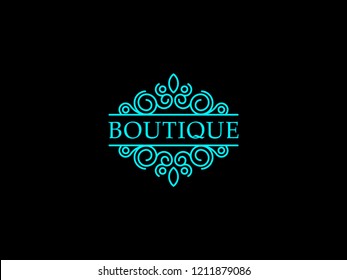 Boutique logo template with text space for your company name. vector illustration