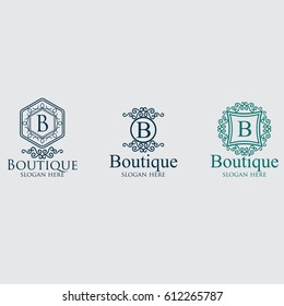 boutique logo with text space for your slogan / tagline, vector illustration