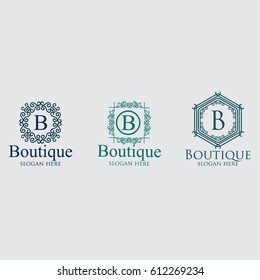 boutique logo with text space for your slogan / tagline, vector illustration