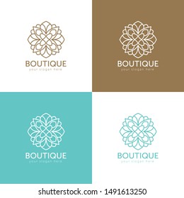 Boutique logo. vector design boutique logotype. line logo template