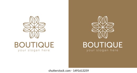 Boutique logo. vector design boutique logotype. line logo template