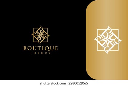 Boutique luxury logo vector gold color