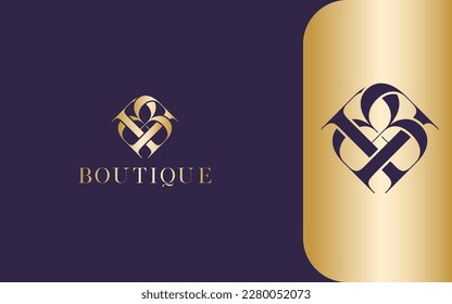 Boutique luxury logo vector gold color