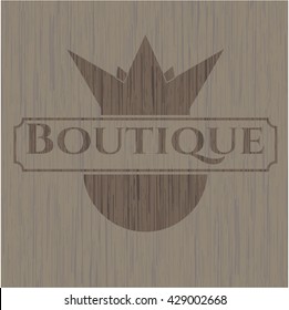 Boutique realistic wood emblem