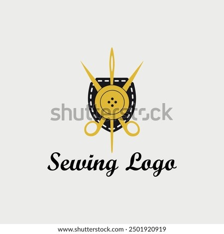 boutique sewing tailoring logo design vector