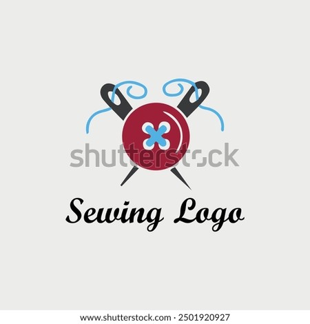 boutique sewing tailoring logo design vector