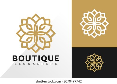 Diseño vectorial del logotipo del spa Boutique. Emblema abstracto, concepto de diseños, logotipos, elemento de logotipo para plantilla