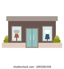 boutique store flat clipart vector illustration