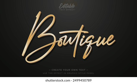 Boutique text style, Golden text effect template 