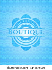 Boutique water wave representation emblem background.