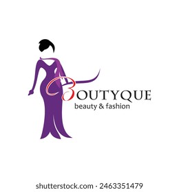 Diseño del logotipo de la boutique concepto simple Vector de Premium