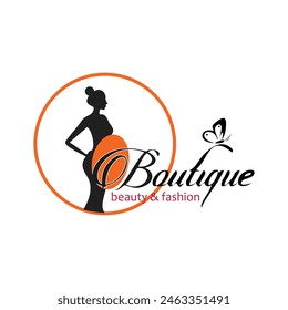 Boutyque logo design simple concept Premium vector