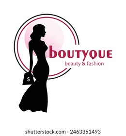 Boutyque logo design simple concept Premium vector