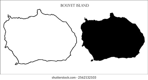 Bouvet Island Blank Map, Bouvet Island Map Outline Vector Images