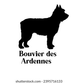 Bouvier des Ardennes. Dog silhouette dog breeds dog monogram logo dog face vector