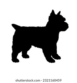 Bouvier Des Flandres Dog puppies silhouette. Baby dog silhouette. Puppy