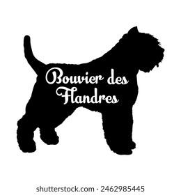 Bouvier des Flandres Silueta del perro Razas de perro logo Monograma del perro Vector