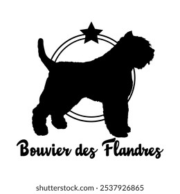 Bouvier des Flandres Hund Silhouette, Hund, Hunderasse, Logo, Vektor, Silhouette, Logo-Design, Tier, Illustration, Symbol, Zeichen, Design, schwarz, Symbol, Haustier