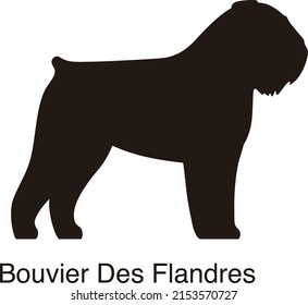 Bouvier dog silhouette, side view, vector illustration