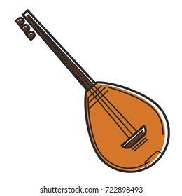 Bouzouki Cyprus national musical instrument national string guitar travel symbol vector icon